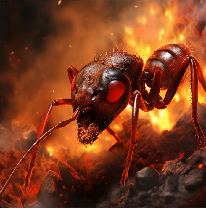 This image has an empty alt attribute; its file name is 9-fire-ant-queen-red.jpg